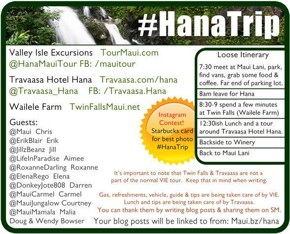 Hana Trip Details