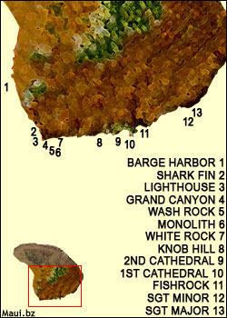 Lanai scuba map