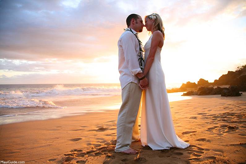 Wedding Couple on Maui Beach