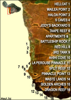 South Maui Scuba Map