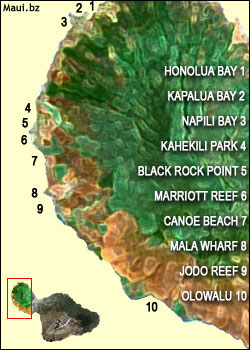 West Maui Scuba Map