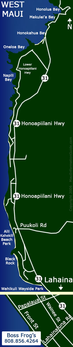 West Maui Snorkeling Map