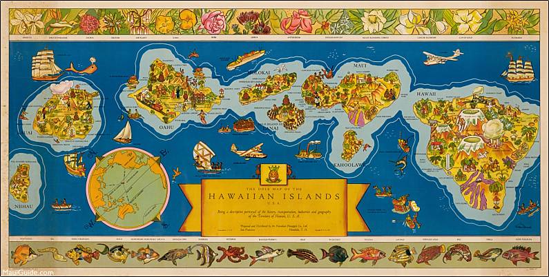Which Hawaiian Island To Visit Old Map